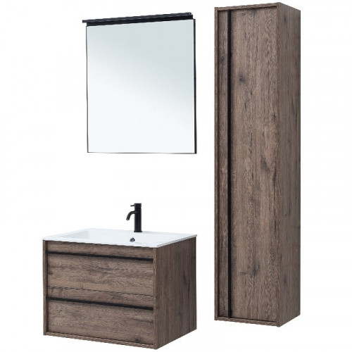 Тумба под раковину Aquanet Lino 70 253911 подвесная Дуб веллингтон МДФ / ЛДСП