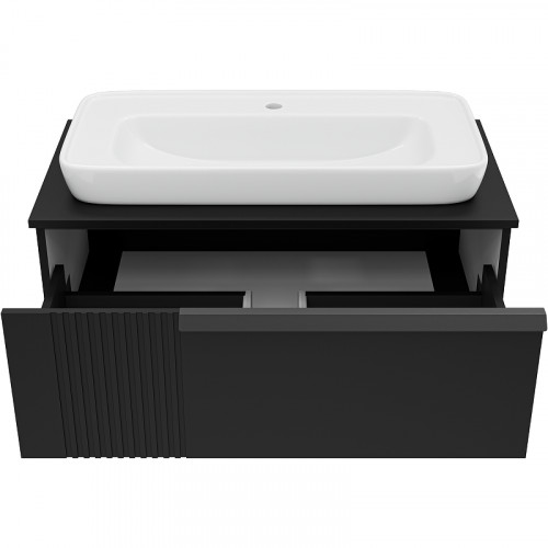 Тумба с раковиной Brevita Savoy 90 УТ000014896 подвесная Черная матовая МДФ / ЛДСП
