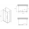 Душевой уголок Abber Schwarzer Diamant 120x70 AG30120BMH-S70BM-S70BM профиль Черный стекло матовое