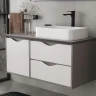 Тумба под раковину Equil Smile 40 tpSMILE40.1D.L-04 подвесная цвет Белый Лен антрацит