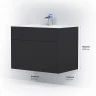 Тумба под раковину AM.PM Inspire V2.0 80 M50AFHX0803GM подвесная Графит МДФ / ЛДСП
