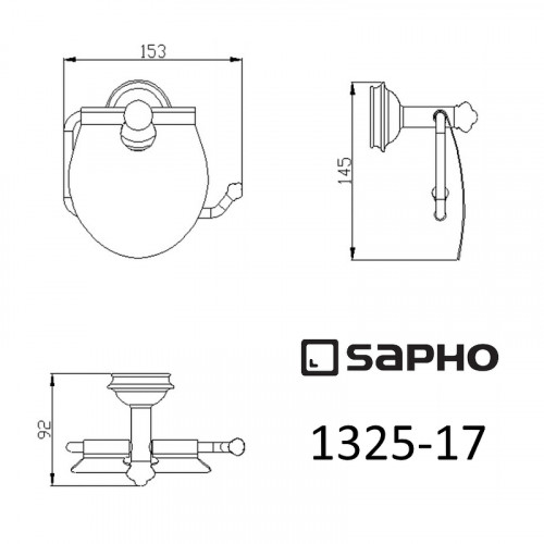 Держатель туалетной бумаги Sapho Astor 1325-17 с крышкой Хром