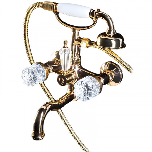 Смеситель для ванны Boheme Crystal 293-CRST Золото латунь на стену