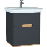 Тумба с раковиной Vitra Sento 65 60834 подвесная Антрацит матовый МДФ / ЛДСП