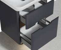 Тумба с раковиной Vitra Sento 65 60834 подвесная Антрацит матовый МДФ / ЛДСП