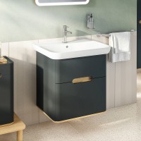 Тумба с раковиной Vitra Sento 65 60834 подвесная Антрацит матовый МДФ / ЛДСП