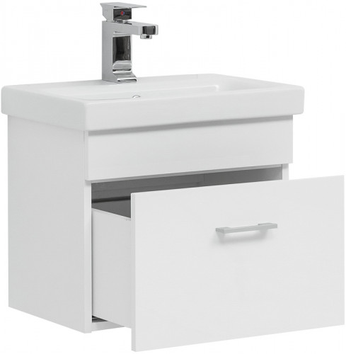 Тумба с раковиной Aquanet Нота 50 254064 подвесная Белая МДФ / ЛДСП
