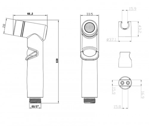 Гигиенический душ Lemark LM8088GM Графит
