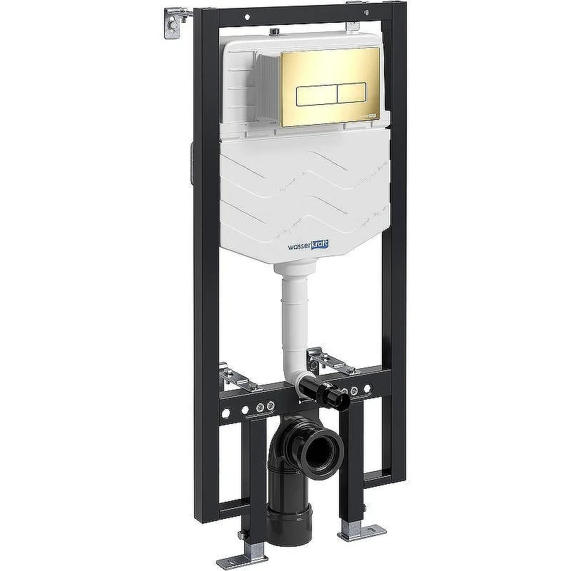 Инсталляция WasserKRAFT Vils 56TLT.010.ME.PG03 для унитаза с клавишей смыва Золото глянцевое