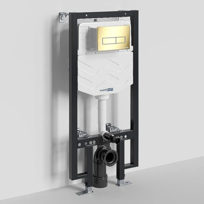 Инсталляция WasserKRAFT Vils 56TLT.010.ME.PG03 для унитаза с клавишей смыва Золото глянцевое