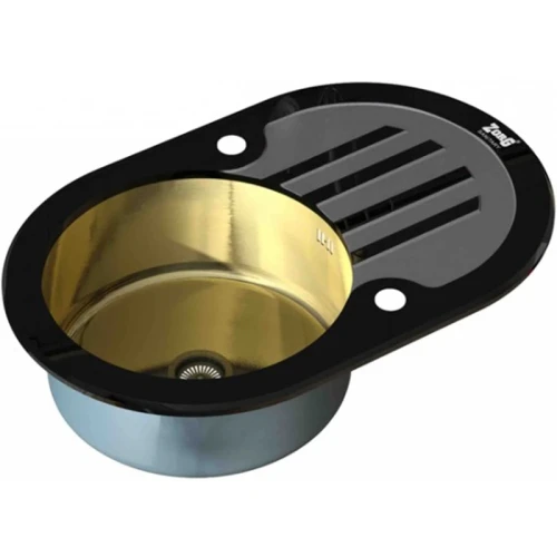 Кухонная мойка ZorG Glass GL-7851-OV-BLACK-BRONZE Черный / Бронза нержавеющая сталь встраиваемый