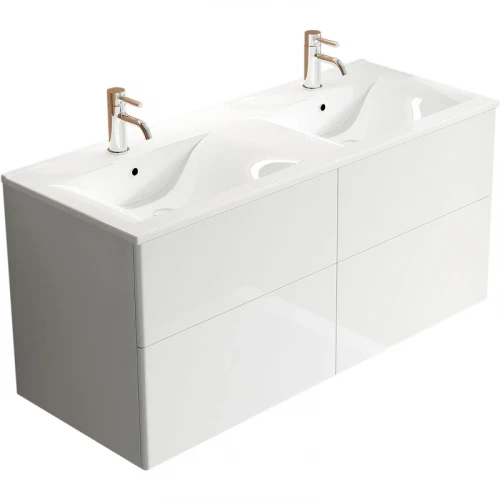 Тумба c раковиной SanVit Лира 120 klira2120W в цвете Ral подвесная Белая глянцевая МДФ / ЛДСП
