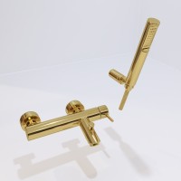 Смеситель для ванны Paffoni Light LIG023HG Золото на стену