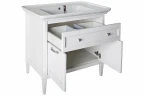 Комплект мебели для ванной ASB-Woodline Гранда 85 Белый с патиной Серебро массив дерева