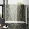 Шторка на ванну Maybah Glass MGV-622-1 800x1400 поворотная на монопетле Белый стекло бронзовое