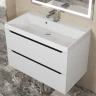 Тумба с раковиной Uperwood Tanos 80 29111020231 подвесная цвет Белый матовый Графит матовый