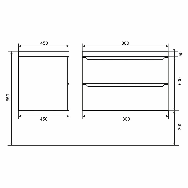 Тумба с раковиной Uperwood Tanos 80 29111020231 подвесная цвет Белый матовый Графит матовый