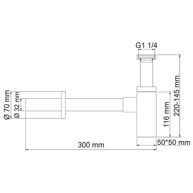 Сифон для раковины WasserKRAFT A072 Хром
