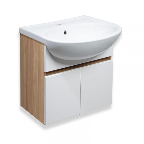 Тумба под раковину Runo Лада 50 00-00004577 подвесная цвет Блэквуд Белый