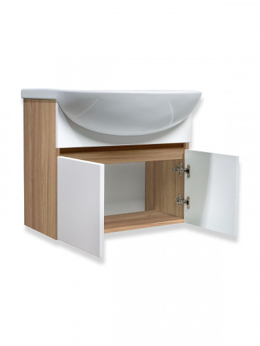 Тумба под раковину Runo Лада 50 00-00004577 подвесная цвет Блэквуд Белый