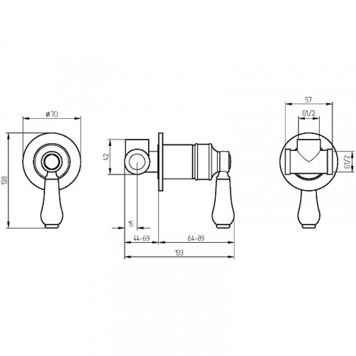 Смеситель для душа Migliore Ermitage Mini 28593 Золото латунь встраиваемый