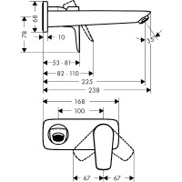 Смеситель для раковины Hansgrohe Talis E 71734140 Шлифованная бронза латунь встраиваемый