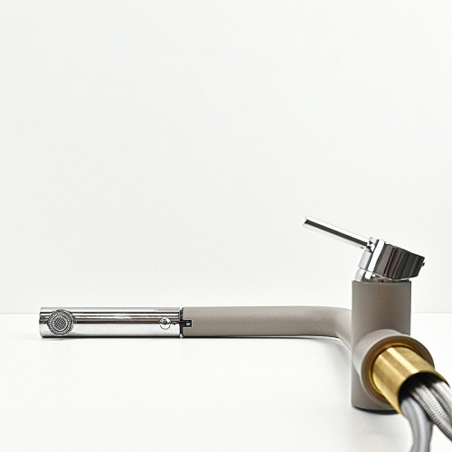 Смеситель для кухни Paini Cox HD72566CR1KM Бежевый матовый Хром