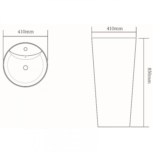 Раковина SantiLine 41 SL-4011 напольная Белая фаянс напольный