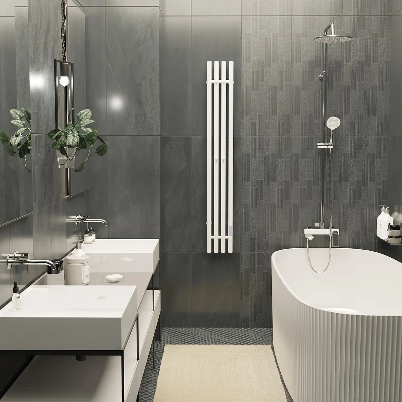 Электрический полотенцесушитель Mixline Moon 120х15 557161 с крючками цвет Белый матовый