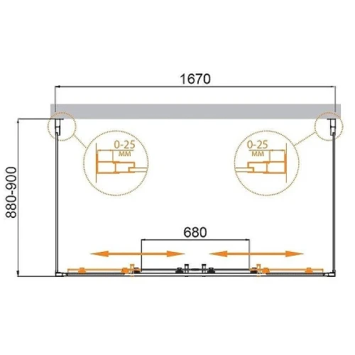 Душевой уголок Cezares Molveno 170x90 MOLVENO-AH-22-170/90-C-Cr-IV профиль Хром стекло прозрачное
