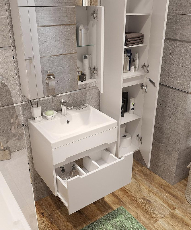 Тумба под раковину DIWO Коломна 60 KOL.T.60/P/W подвесная цвет Белый