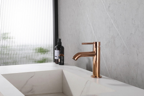 Смеситель для раковины Abber Wasser Kreis AF8110RG Розовое золото латунь