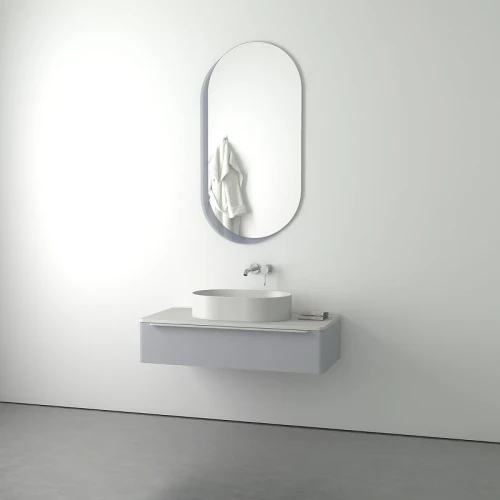 Зеркало Evoform Double 124x65 BY 0313 на стеклянном основании - цвет Графит стекло