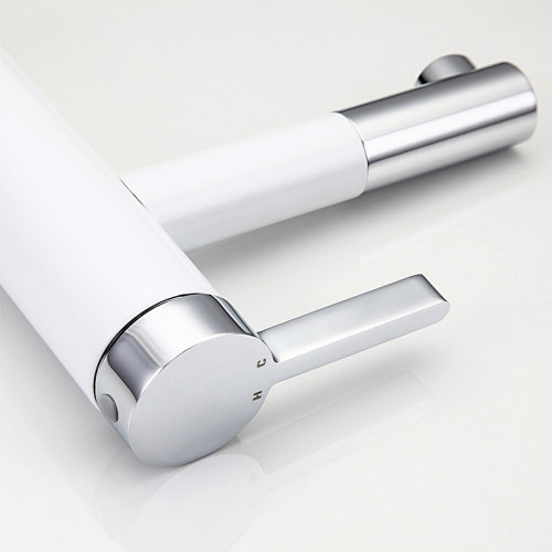 Смеситель для раковины Frap H52 F1052-14 Белый Хром латунь