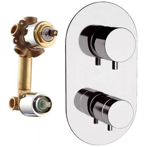 Смеситель для душа Remer Elegance NT94 с термостатом Хром латунь встраиваемый