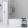 Шторка на ванну WasserKRAFT Berkel 80 48P01-80 профиль Хром стекло прозрачное