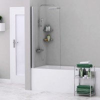 Шторка на ванну WasserKRAFT Berkel 80 48P01-80 профиль Хром стекло прозрачное