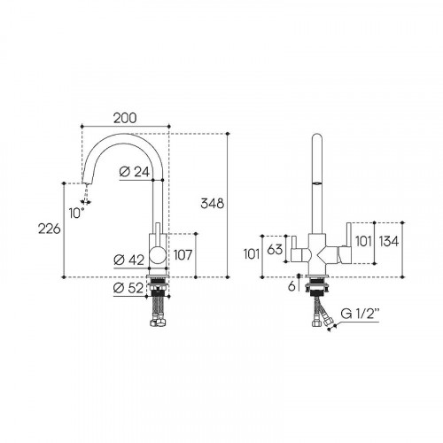 Смеситель для кухни Aqueduto Assistente ASI0100 цвет Хром