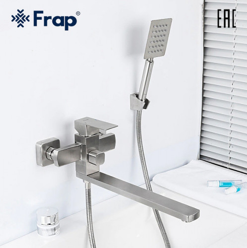 Смеситель для ванны Frap H802 F22802 универсальный Нержавеющая сталь нержавеющая сталь на стену