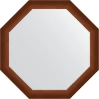 Зеркало Evoform Octagon 72х72 BY 3729 в багетной раме - Орех 65 мм стекло