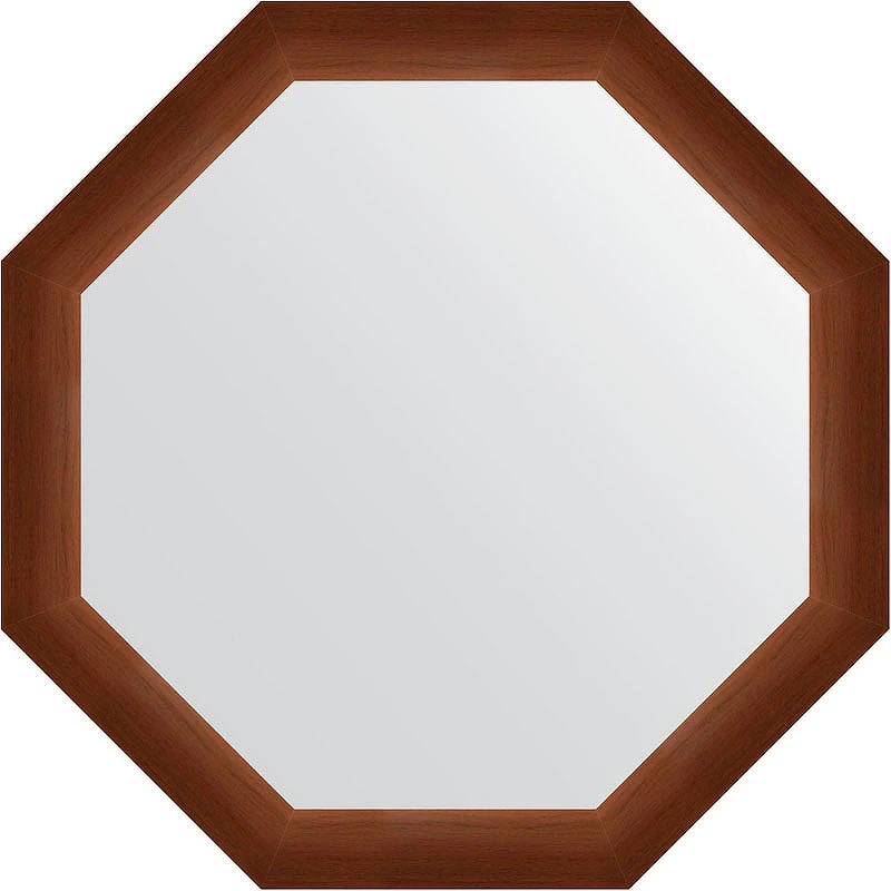 Зеркало Evoform Octagon 72х72 BY 3729 в багетной раме - Орех 65 мм стекло