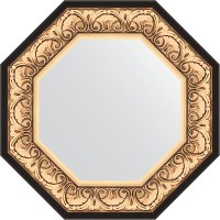 Зеркало Evoform Octagon 60х60 BY 3844 в багетной раме - Барокко золото 106 мм стекло