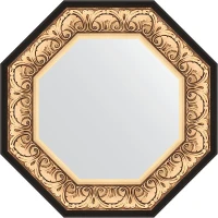 Зеркало Evoform Octagon 60х60 BY 3844 в багетной раме - Барокко золото 106 мм стекло