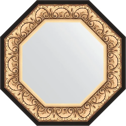 Зеркало Evoform Octagon 60х60 BY 3844 в багетной раме - Барокко золото 106 мм стекло
