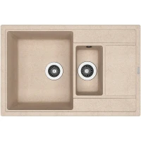 Кухонная мойка Florentina Липси-780К 20.250.D0780.107 Песочная искусственный камень (литьевой мрамор) встраиваемый