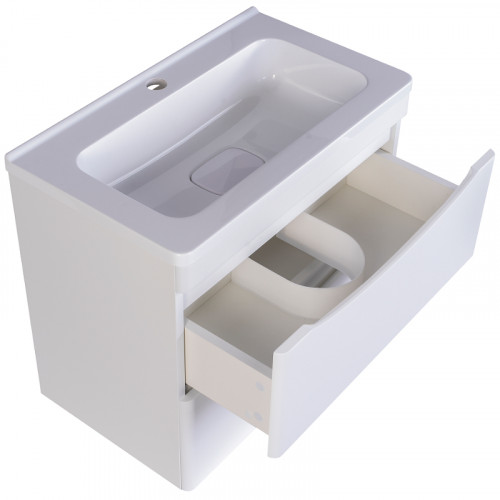 Тумба под раковину Style Line Бергамо 60 СС-00002316 подвесная Белая антискрейч МДФ / ЛДСП