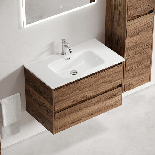 Тумба под раковину Sancos Libra 80 LB80ECH подвесная Дуб чарльстон МДФ / ЛДСП