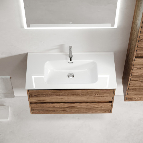 Тумба под раковину Sancos Libra 80 LB80ECH подвесная Дуб чарльстон МДФ / ЛДСП