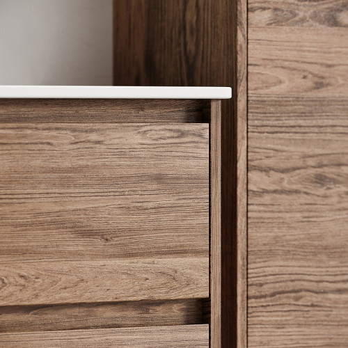 Тумба под раковину Sancos Libra 80 LB80ECH подвесная Дуб чарльстон МДФ / ЛДСП