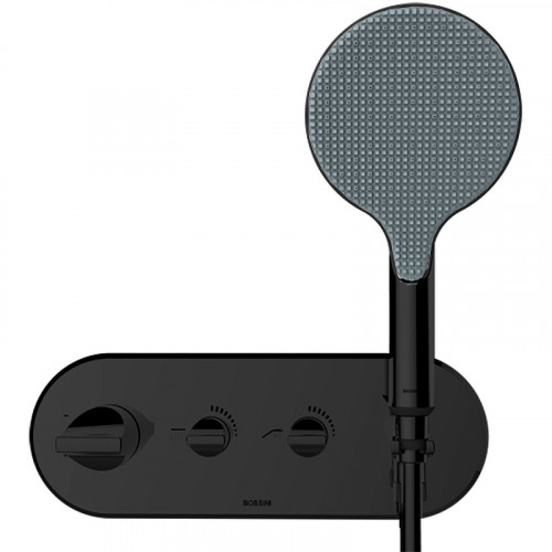 Смеситель для душа Bossini Apice Z00521.073 с термостатом Черный матовый латунь встраиваемый